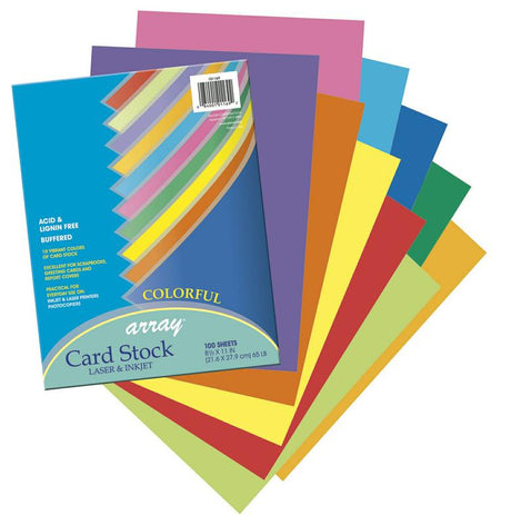 Array® Card Stock, 65#, Colorful Assortment, 100 Sheets