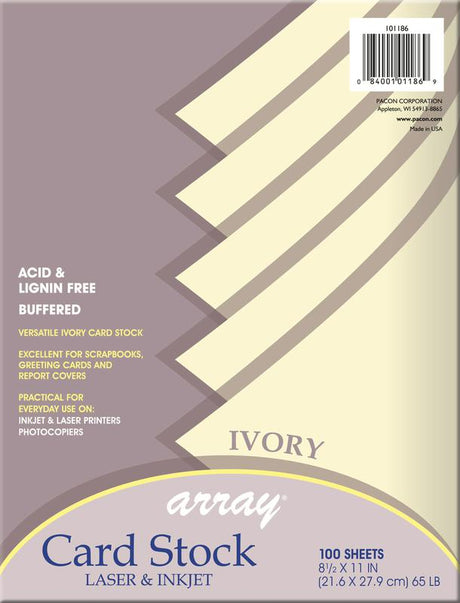 Array® Card Stock, 65#, Ivory, 100 Sheets
