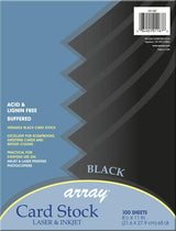 Array® Card Stock, 65#, Black, 100 Sheets