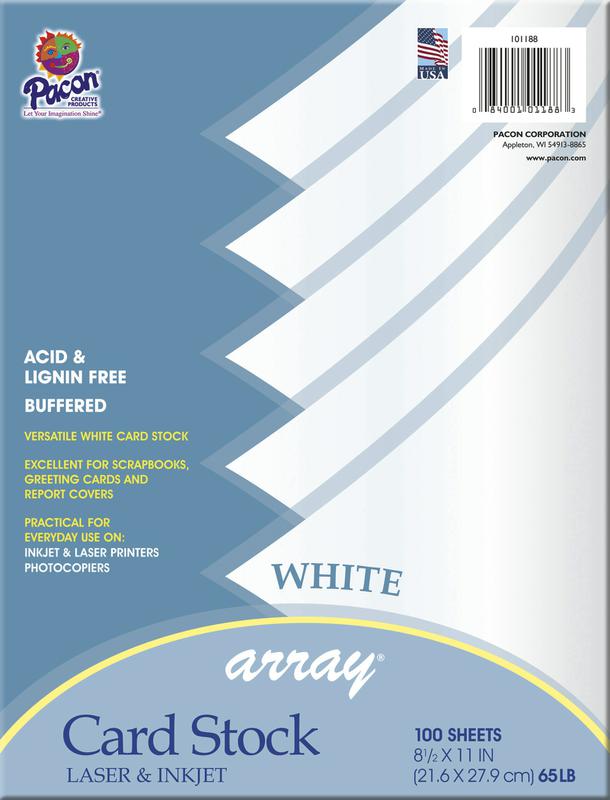 Array® Card Stock, 65#, White, 100 Sheets