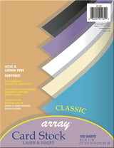 Array® Card Stock, 65#, Classic Assorted, 100 Sheets
