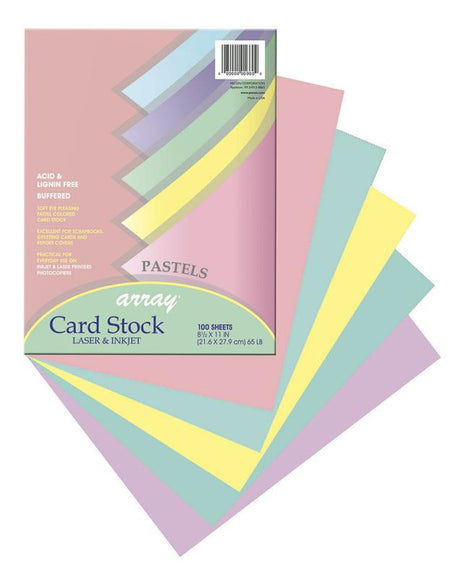 Array® Card Stock, 65#, Pastel Assortment, 100 Sheets
