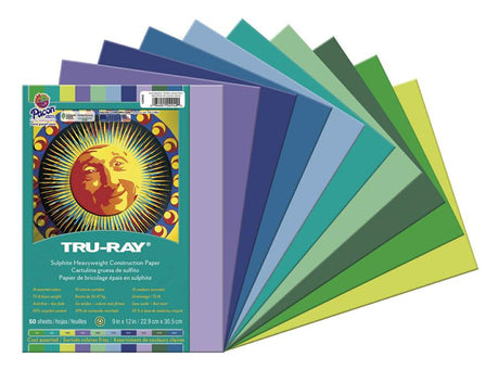 Tru-Ray® Construction Paper, 9" x 12" Cool Assortment