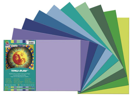 Tru-Ray® Construction Paper, 12" x 18" Cool Assortment