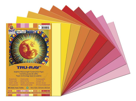 Tru-Ray® Construction Paper, 9" x 12" Warm Assortment