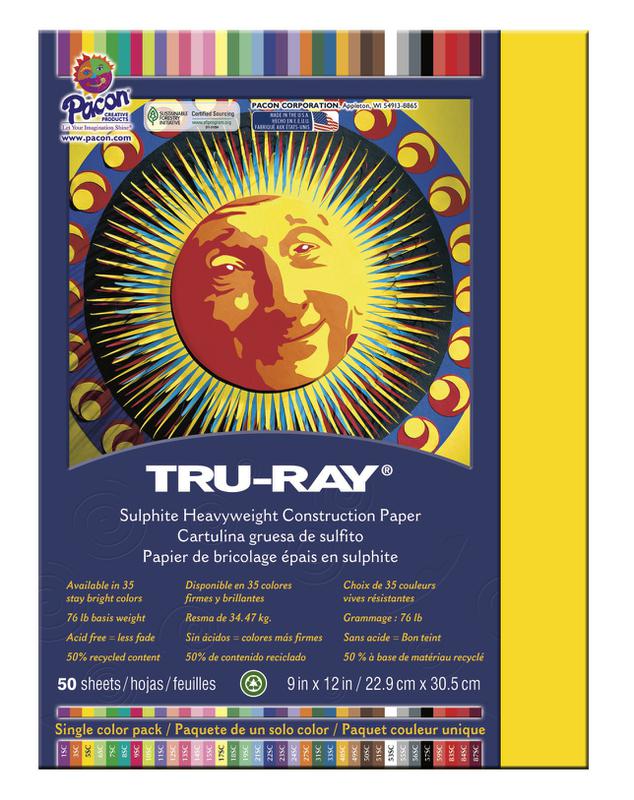 Tru-Ray® Construction Paper, 9" x 12" Yellow