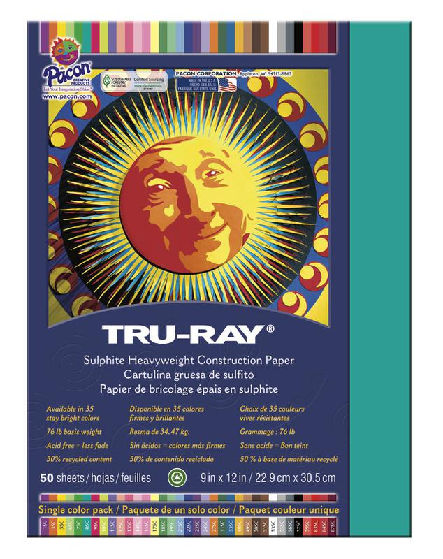 Tru-Ray® Construction Paper, 9" x 12" Turquoise
