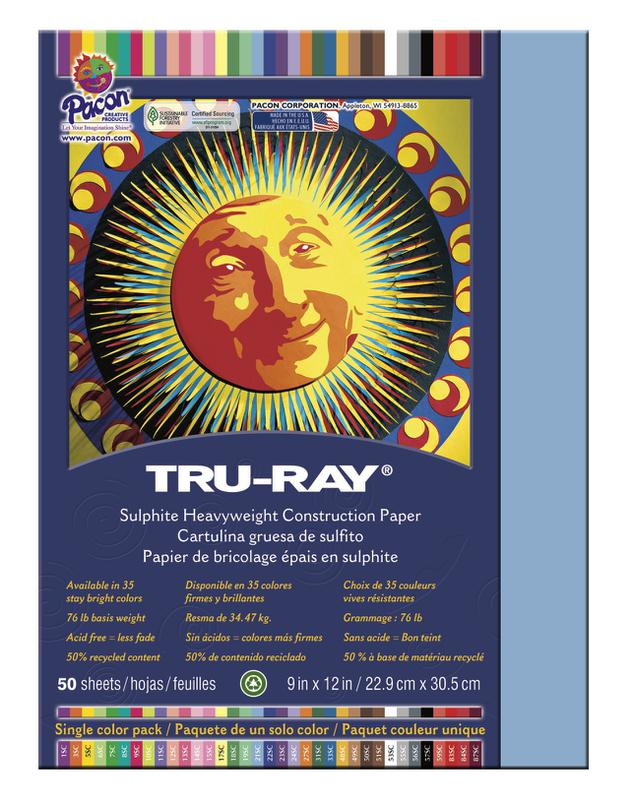 Tru-Ray® Construction Paper, 9" x 12" Sky Blue