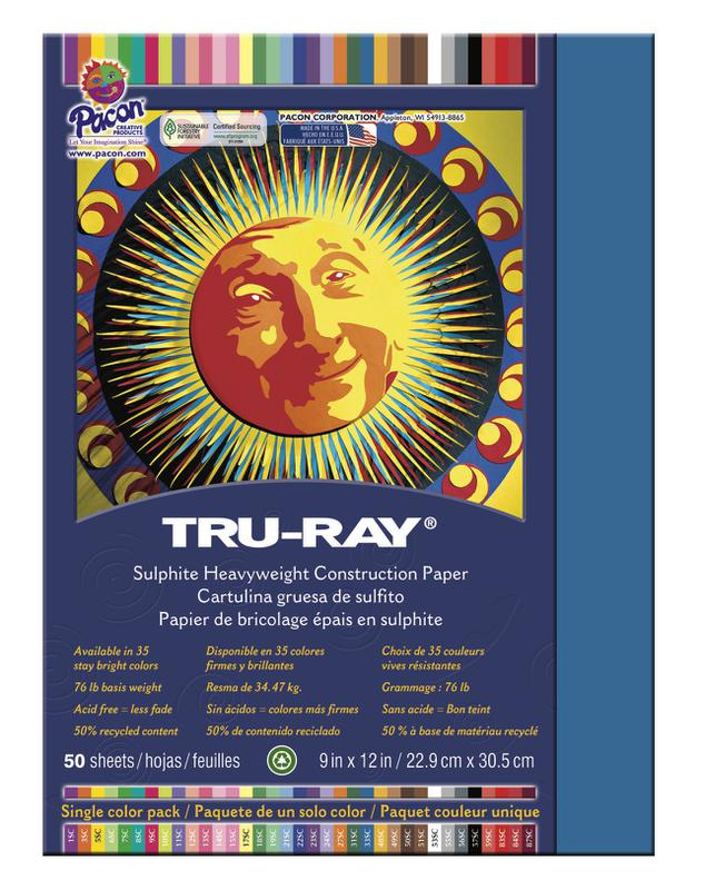 Tru-Ray® Construction Paper, 9" x 12" Blue