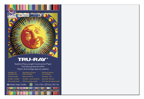 Tru-Ray® Construction Paper, 12" x 18" White