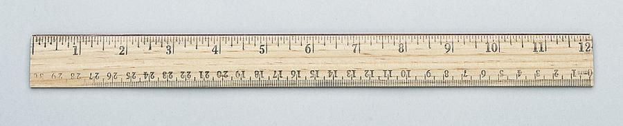 Westcott 12 Wood Ruler Measuring Metric and 1/16 Scale With Single Metal  Edge (10377)