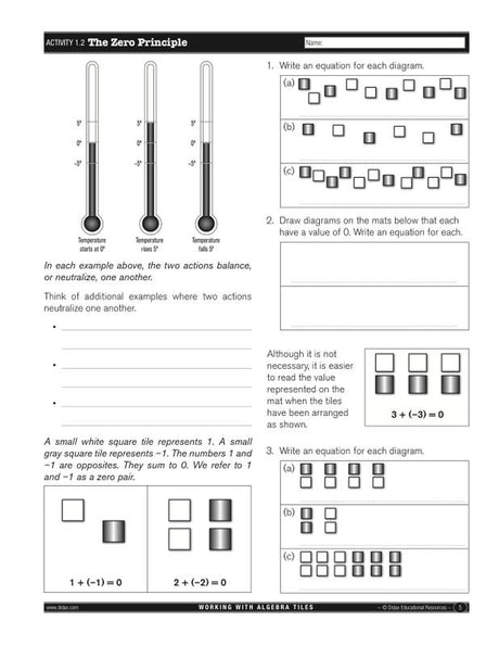Hands-On Algebra Classroom Kit