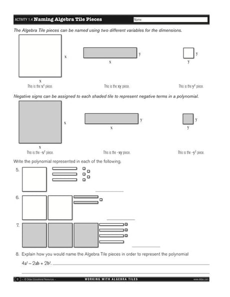 Hands-On Algebra Classroom Kit