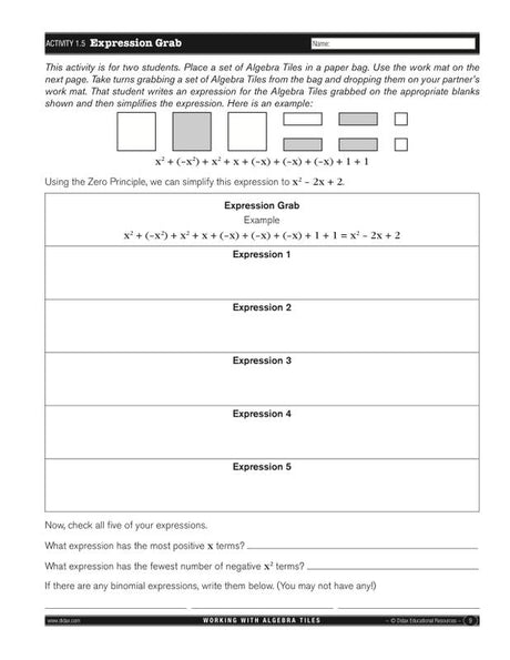 Hands-On Algebra Classroom Kit