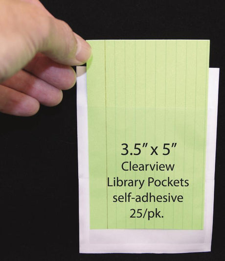 Clear Library Pockets, 3.5" x 5"