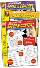 Remedia Publications Reading For Speed & Content Activity Books, 3 Book Set