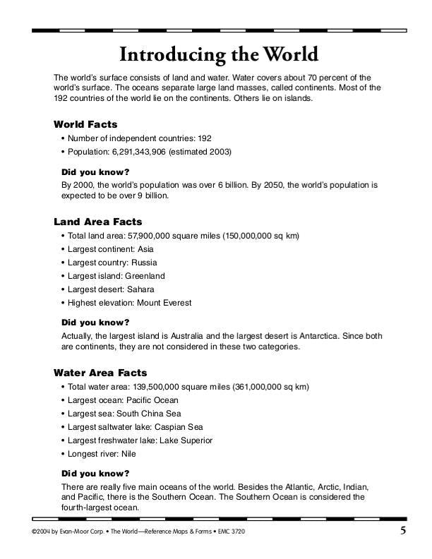 The World Reference & Map Forms