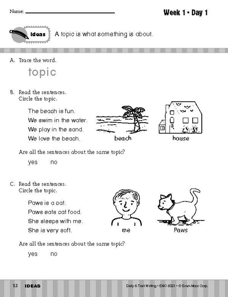 Daily 6-Trait Writing, Grade 1