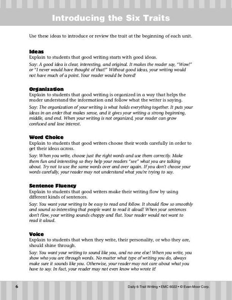 Daily 6-Trait Writing, Grade 2