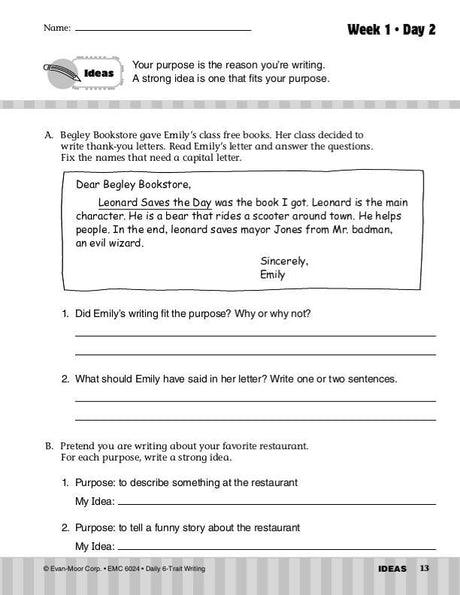 Daily 6-Trait Writing, Grade 4