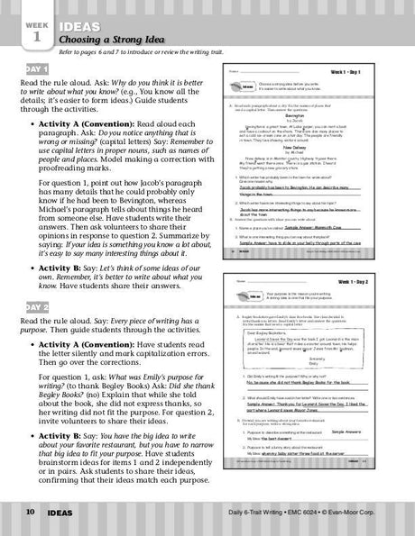 Daily 6-Trait Writing, Grade 4