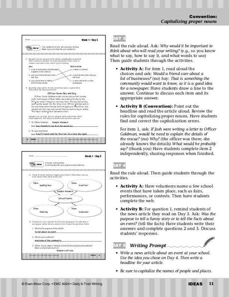 Daily 6-Trait Writing, Grade 4