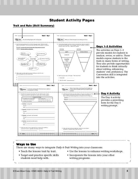 Daily 6-Trait Writing, Grade 5