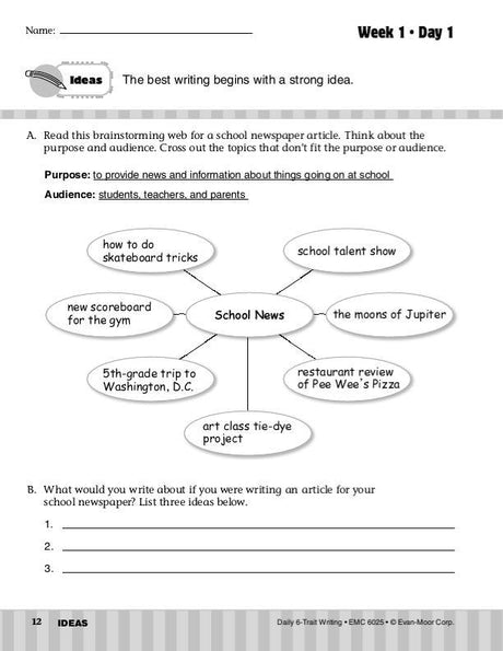 Daily 6-Trait Writing, Grade 5