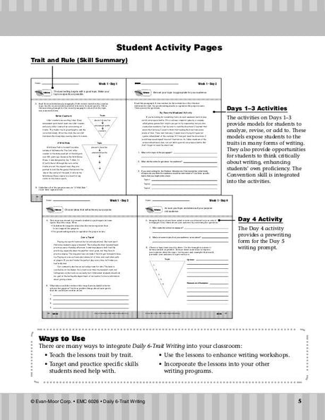Daily 6-Trait Writing, Grade 6
