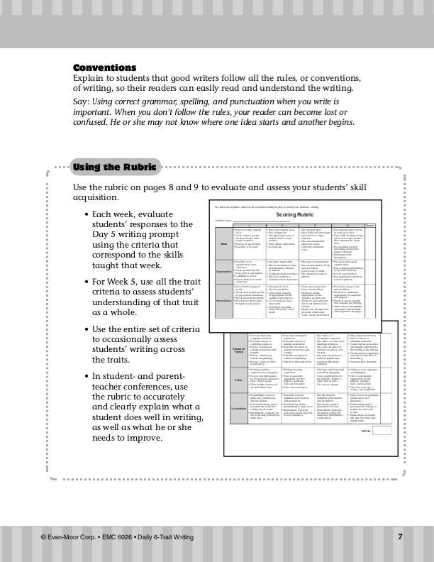 thumbnail image 2 of Evan-Moor Daily 6-Trait Writing, Grade 6 Teaching Edition 2 of 14