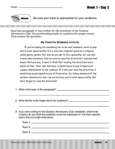 Daily 6-Trait Writing, Grade 6