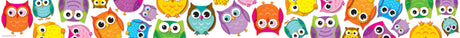 Colorful Owls Straight Borders