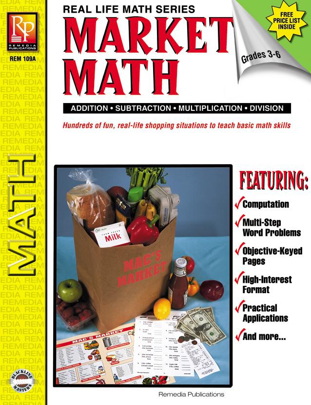 Remedia Publications Real Life Math Series: Market Math Activity Book ...