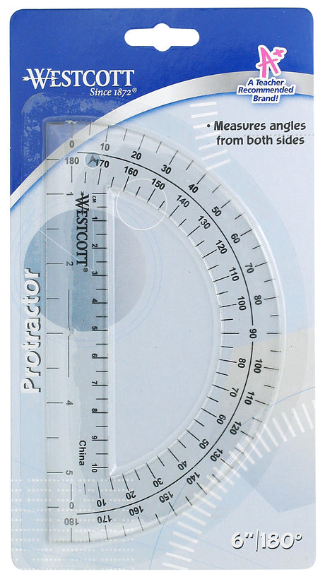 Protractor 6In 180 Degree Clear