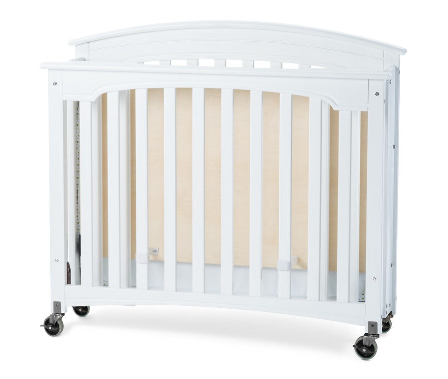 Royale™ Compact EasyRoll™ Fixed-Side Wood Folding Crib, Ever White