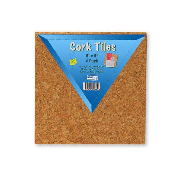 Cork Tiles 6 Inch x 6 Inch, Set Of 4 
