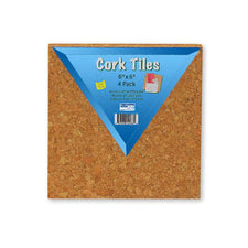 Cork Tiles 6 Inch x 6 Inch, Set Of 4 