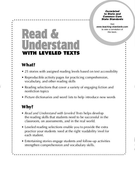 Read & Understand with Leveled Texts, Grade 1