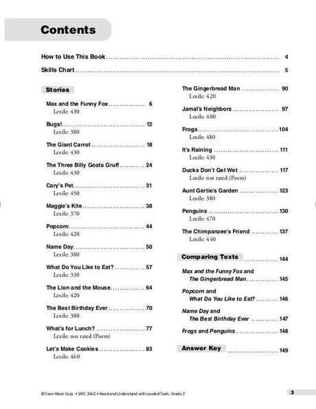 Read & Understand with Leveled Texts, Grade 2