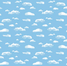 Corobuff® Corrugated Clouds Background Paper Roll, 48" x 12 ½'