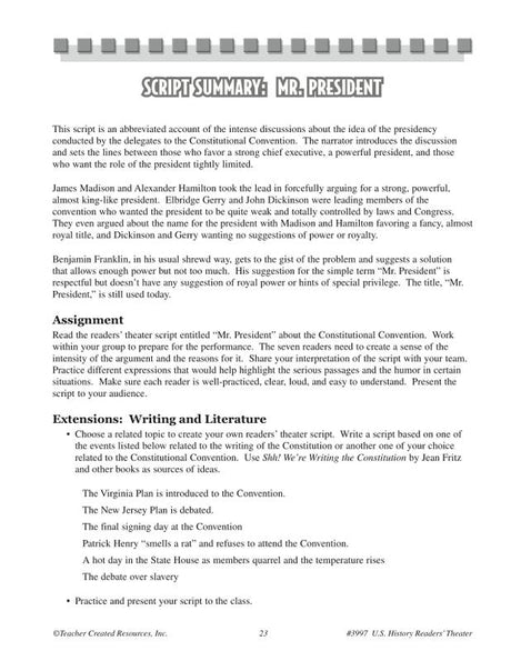 U.S. History Readers' Theater Grade 5 & up