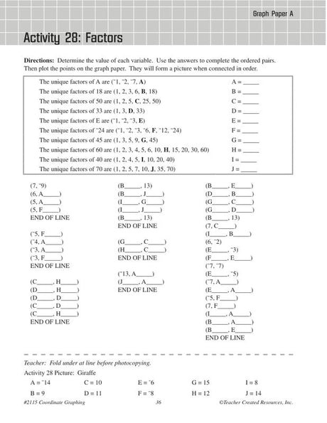 Coordinate Graphing Activity Book