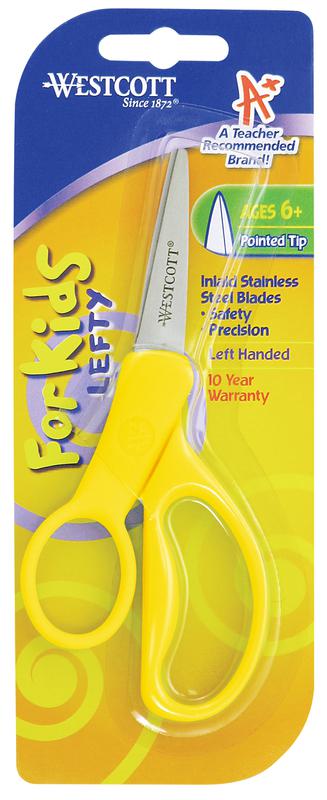 Westcott School Left Handed Kids Scissors, 5" Pointed