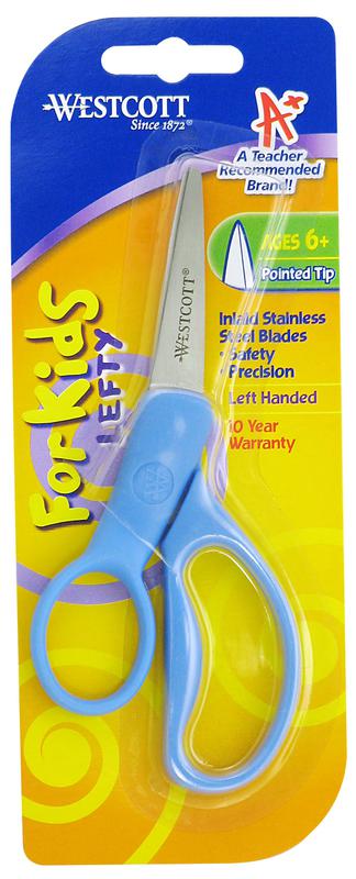 Westcott School Left Handed Kids Scissors, 5" Pointed