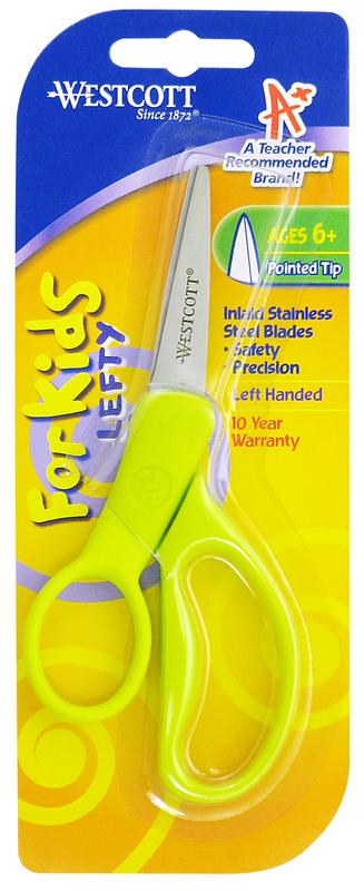 Westcott School Left Handed Kids Scissors, 5" Pointed