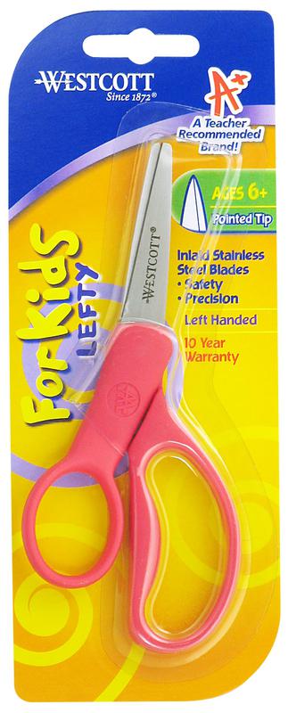Westcott School Left Handed Kids Scissors, 5" Pointed