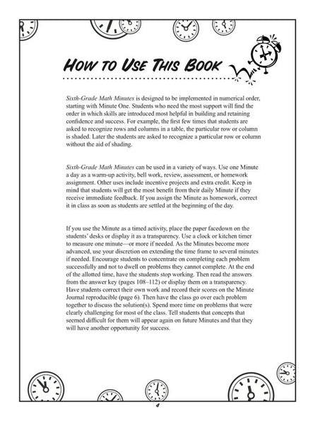 Sixth-Gr Math Minutes