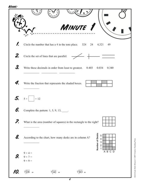 Sixth-Gr Math Minutes