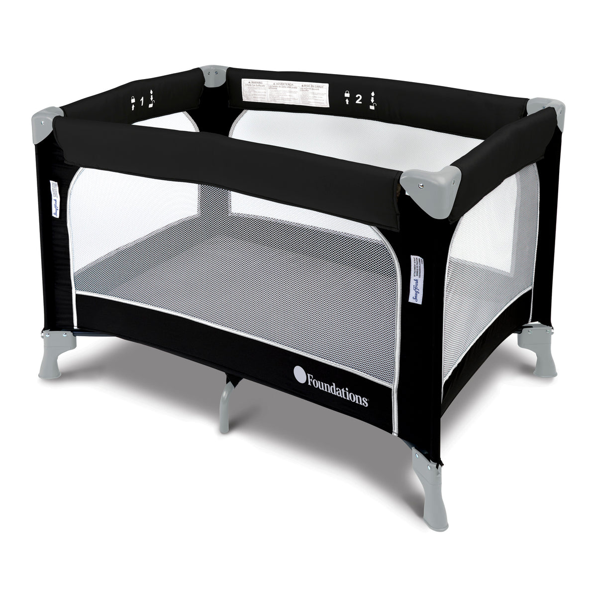 Foundations® SnugFresh® Celebrity™ Portable Play Yard Crib, Graphite