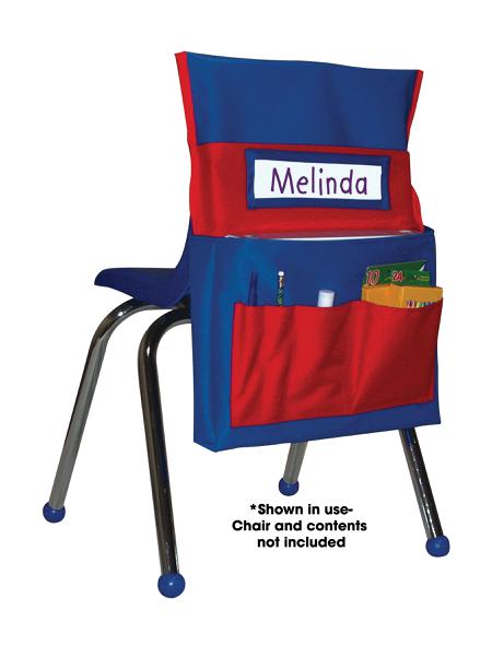 Chairback Buddy™ Pocket Chart, Blue/Red